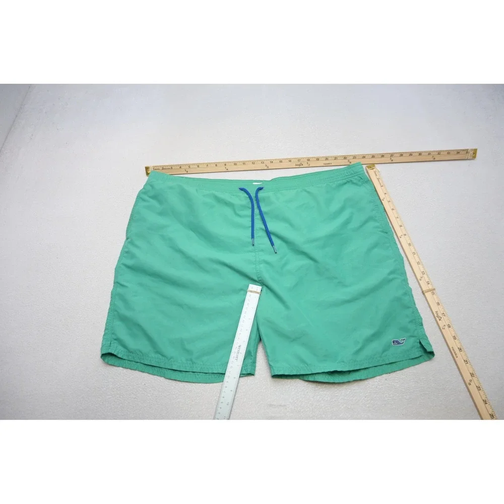 Vineyard Vines Swim Trunks Mens XXL Green Whale Logo Mesh Lined Excellent